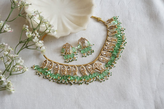 Fish Kundan Necklace Set  (4-9099)(R) - JEWELSTYLE