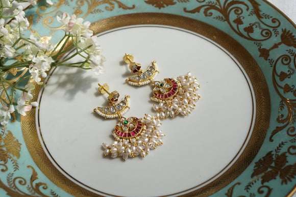 Pink Kundan Earrings (1-4669)(K)