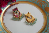 Lotus Kundan Earrings  (1-4092)(K)