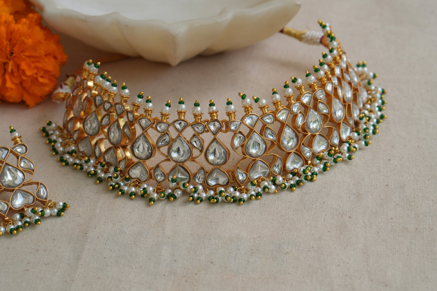 Kundan  Choker Set (4-9010)(R) - JEWELSTYLE