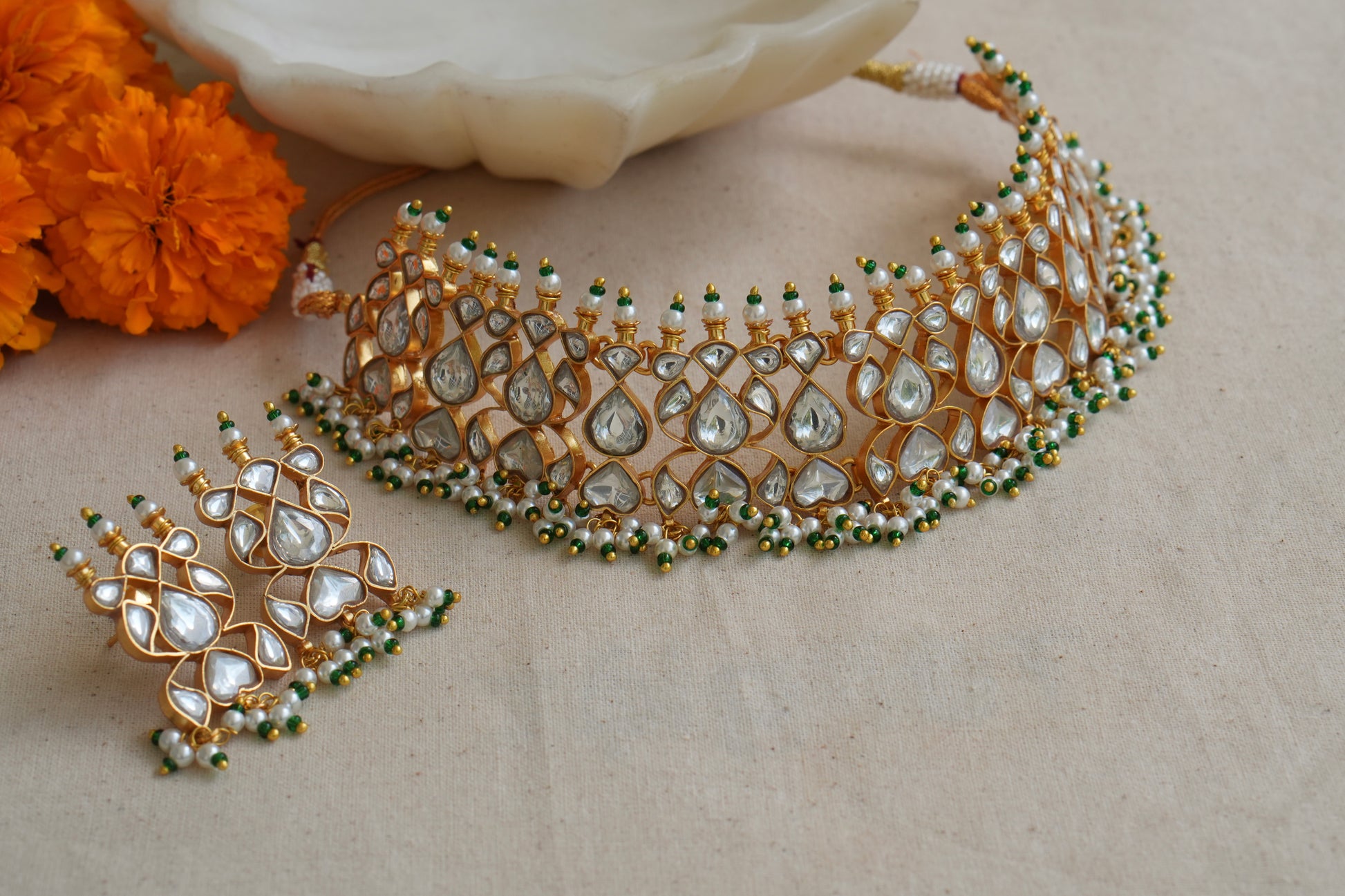 Kundan  Choker Set (4-9010)(R) - JEWELSTYLE