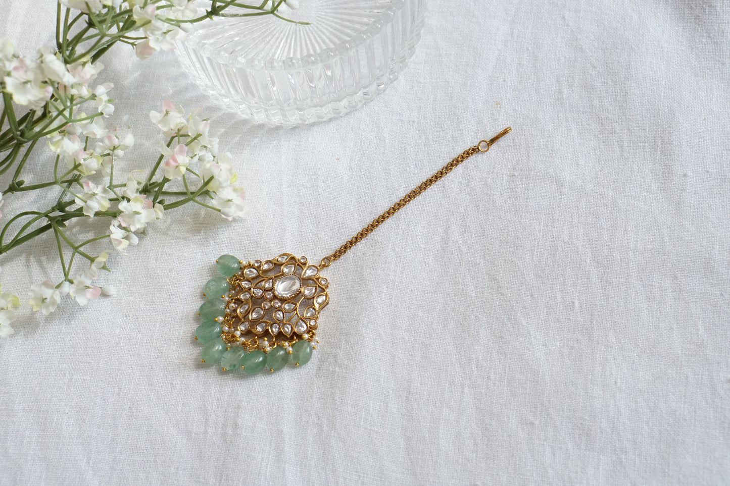 White polki Maangtikka(5-1543)(B) - JEWELSTYLE