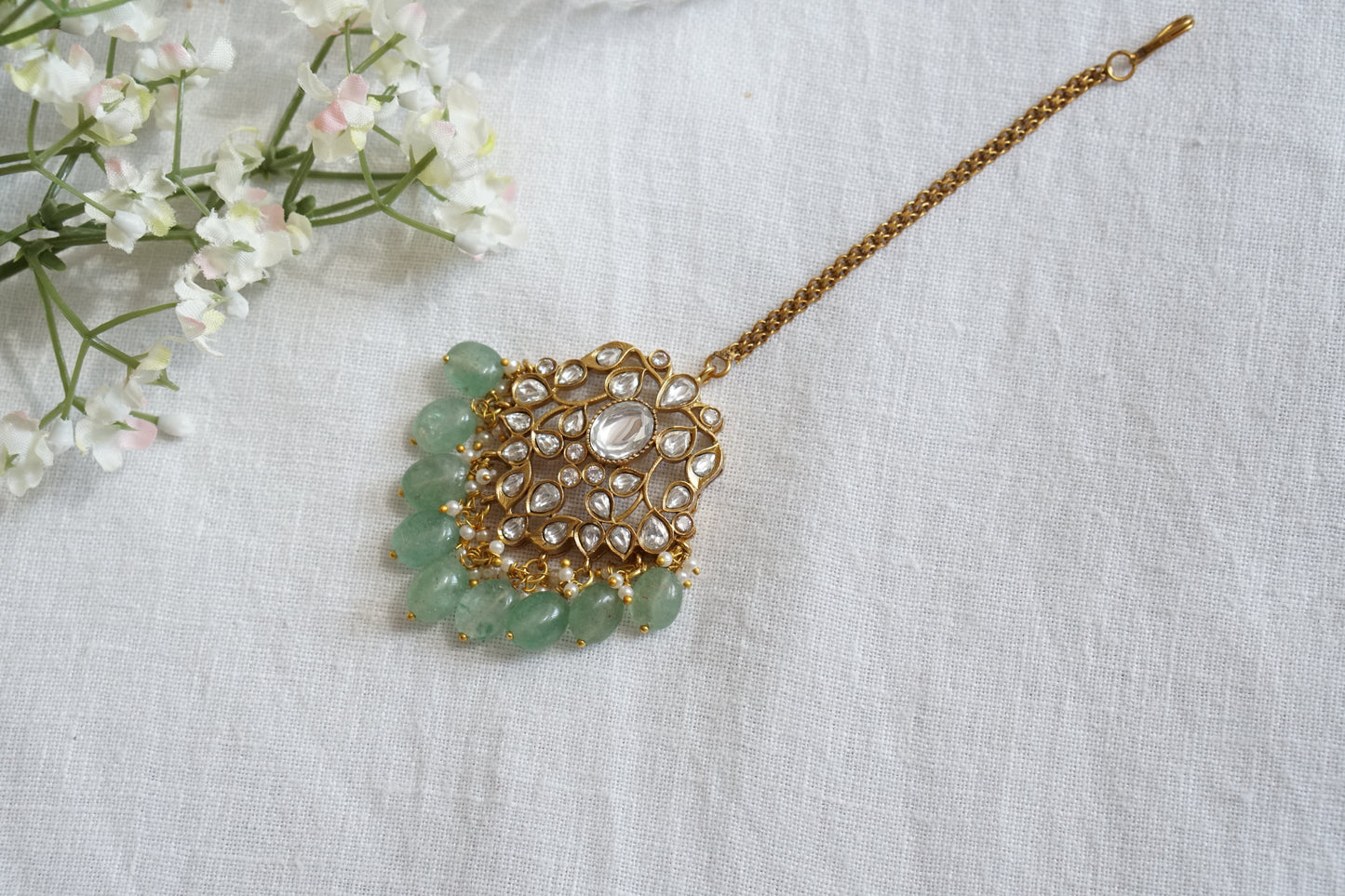 White polki Maangtikka(5-1543)(B) - JEWELSTYLE