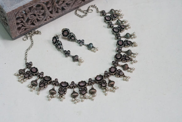 Oxidised Necklace set (4-7211)
