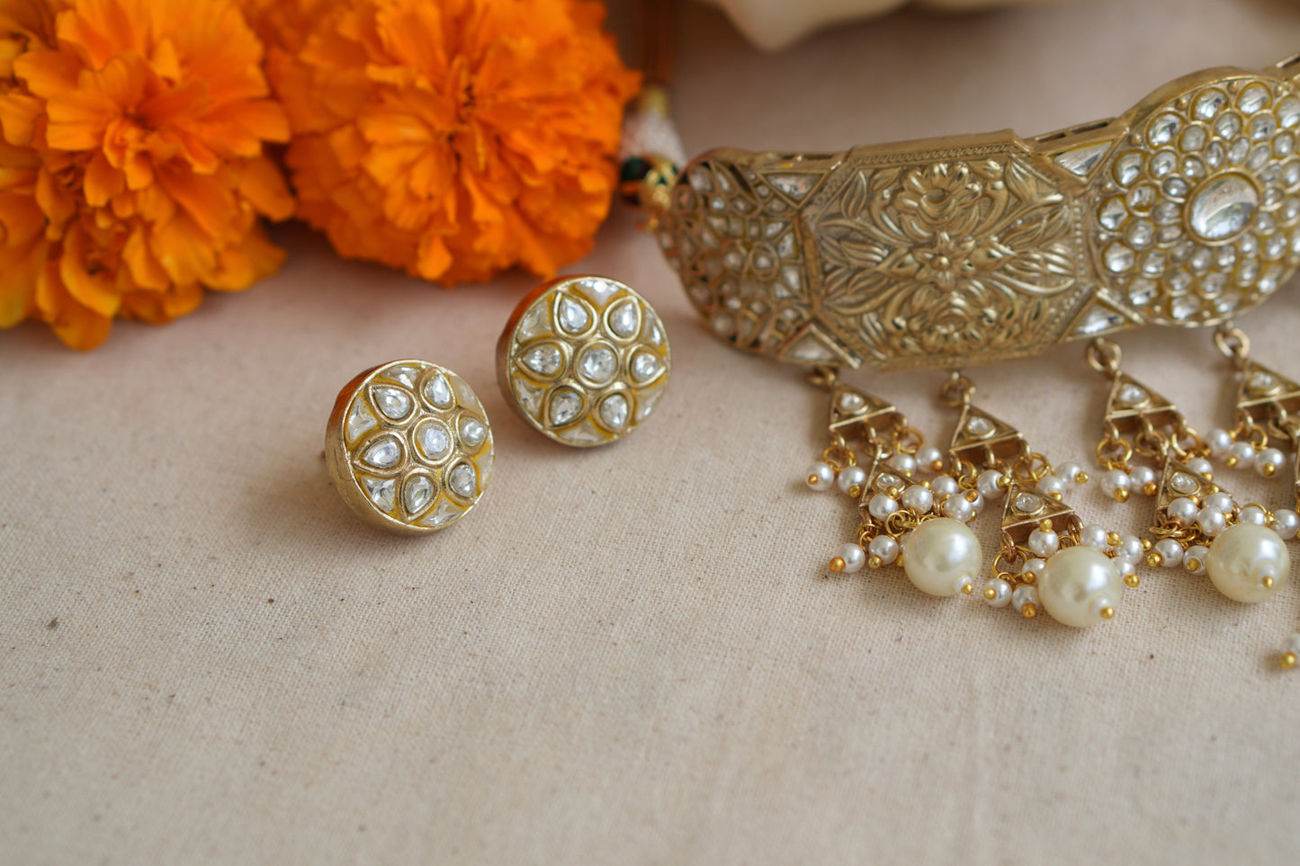 Kundan  Choker Set (4-9012)(R) - JEWELSTYLE