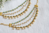 Green kundan Earchain (9-263)(B)