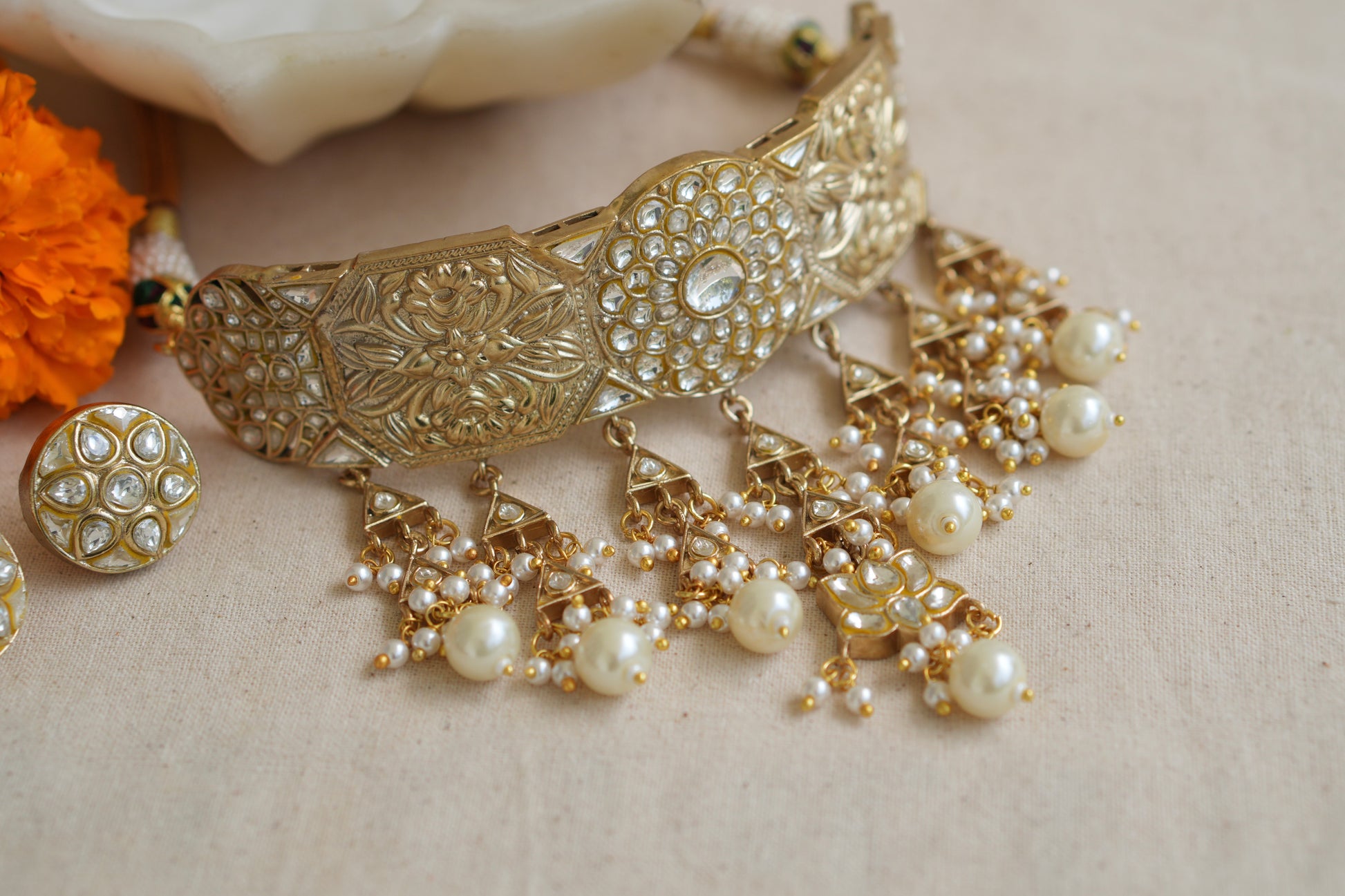 Kundan  Choker Set (4-9012)(R) - JEWELSTYLE