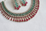 Pink and aqua stone Necklace Set (4-9137)(from turkey) - JEWELSTYLE