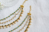 Green kundan Earchain (9-263)(B)