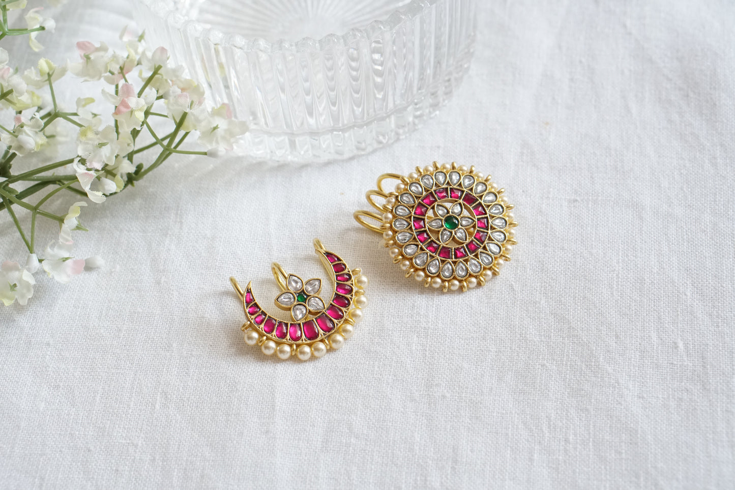 Sun & Moon Kundan Hairclip (5-1625)(K)