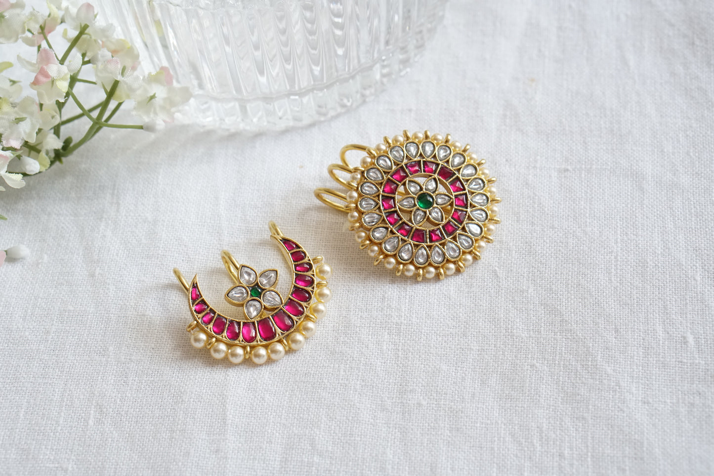 Sun & Moon Kundan Hairclip (5-1625)(K)
