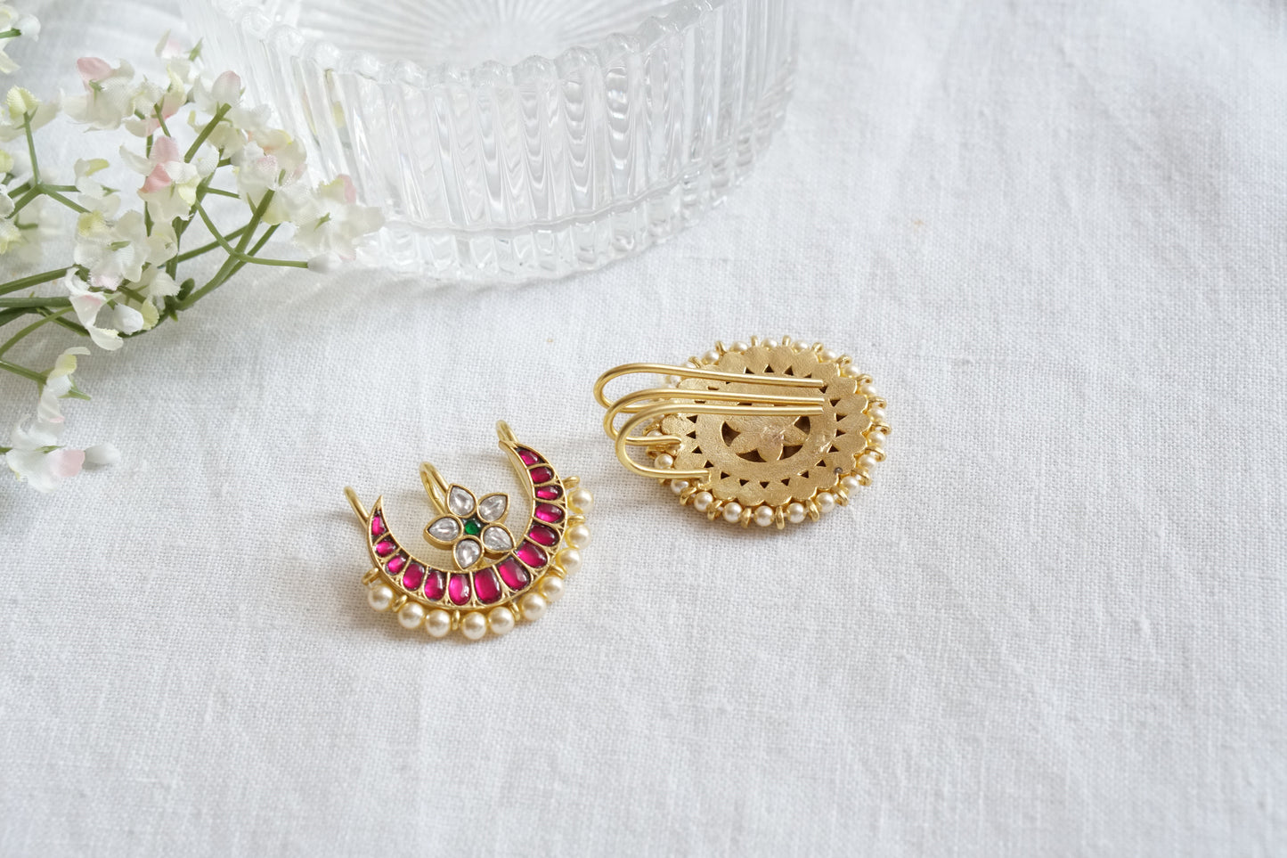 Sun & Moon Kundan Hairclip (5-1625)(K)