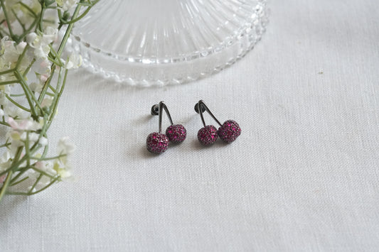 Pink stone Studs (1-5179)(from turkey)