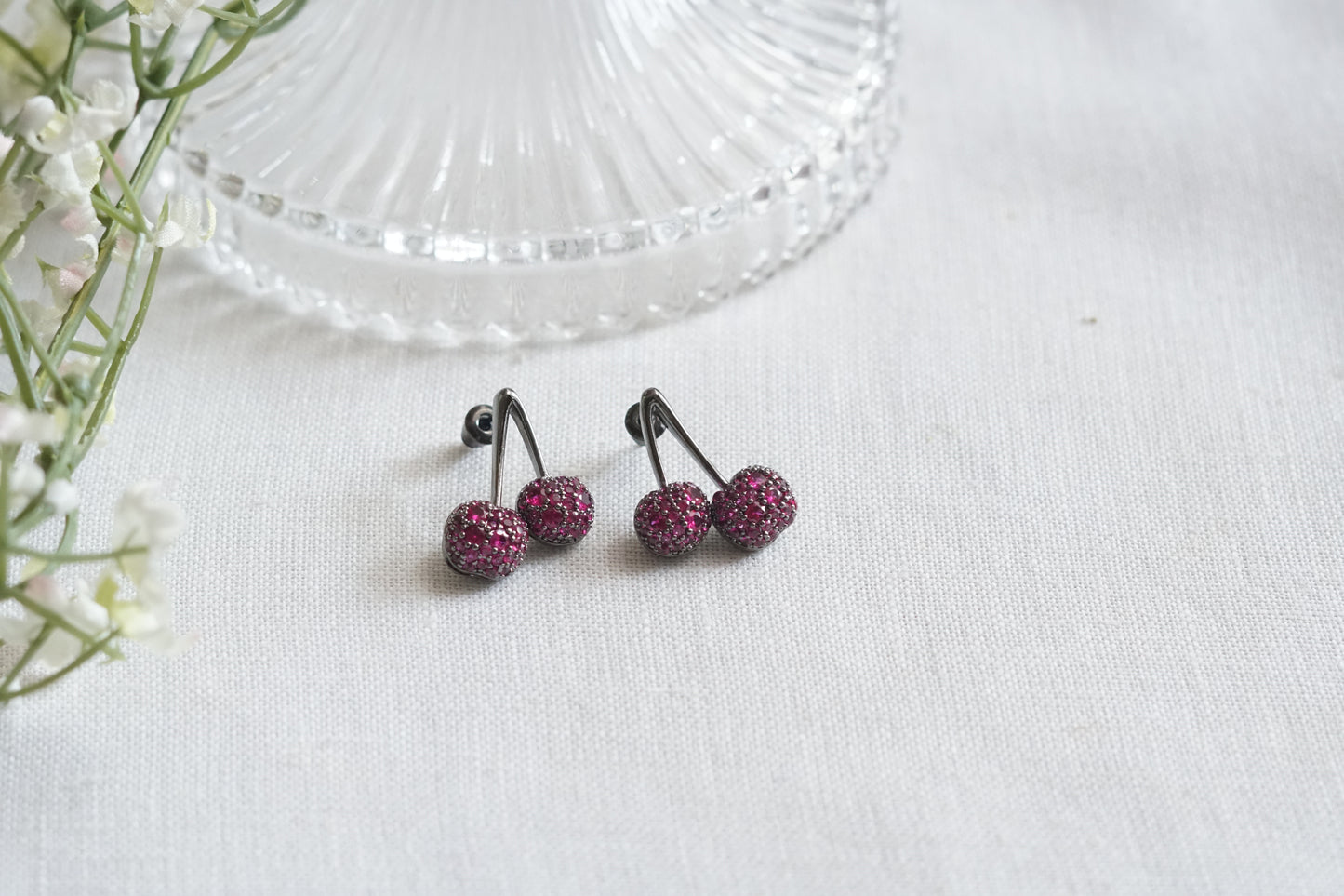 Pink stone Studs (1-5179)(from turkey) - JEWELSTYLE