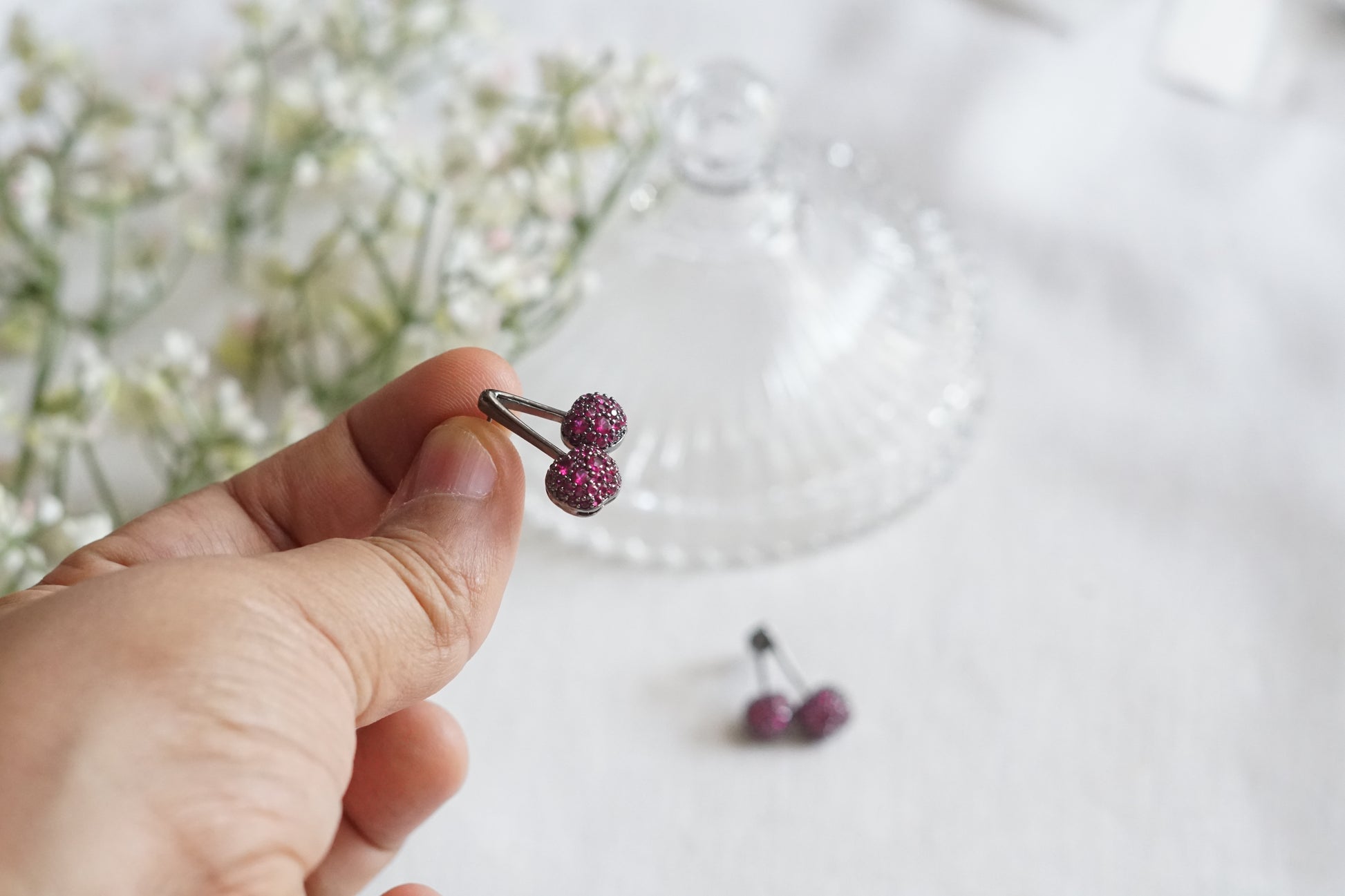 Pink stone Studs (1-5179)(from turkey) - JEWELSTYLE