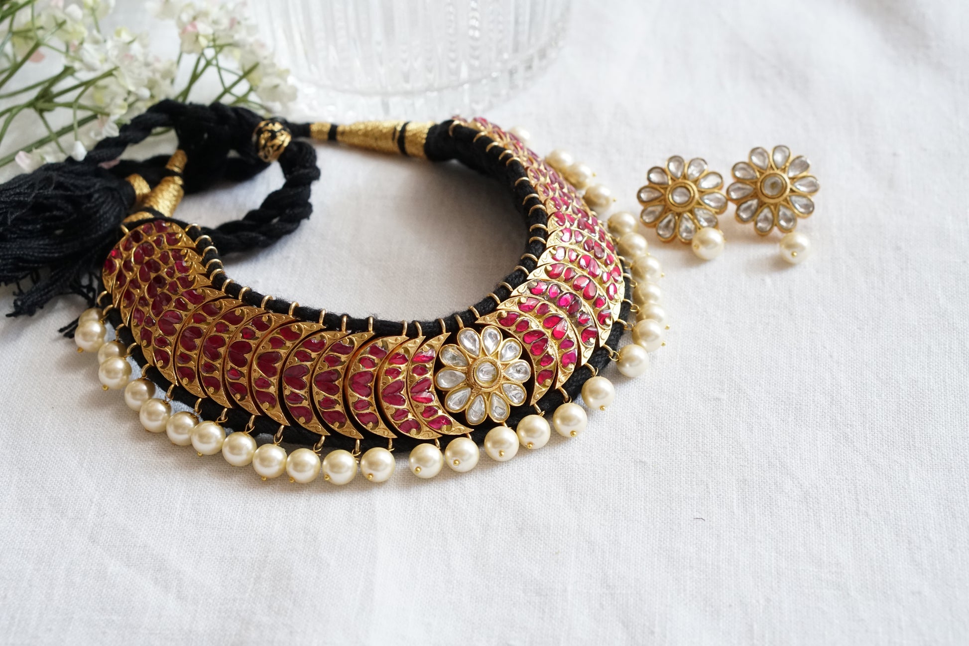 Kundan Necklace set(4-8577)(R)(PREORDER) - JEWELSTYLE