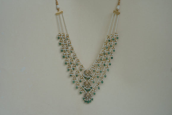 Kundan 3 line ranihaar necklace (4-8543)(S)