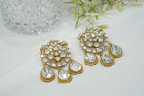 White Stone Polki Earring (1-3875)(B)