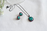 Ruby stone and aqua stone Pendant Set (4-9138)(from turkey) - JEWELSTYLE