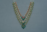 Pink, Green & White kundan 3 line ranihaar necklace (4-8542)(S)