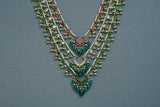 Pink, Green & White kundan 3 line ranihaar necklace (4-8542)(S)