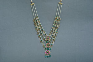 Kundan 3 line ranihaar necklace (4-8541)(S)