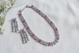 Pink and Turquoise Necklace Set (4-9136)(from turkey) - JEWELSTYLE