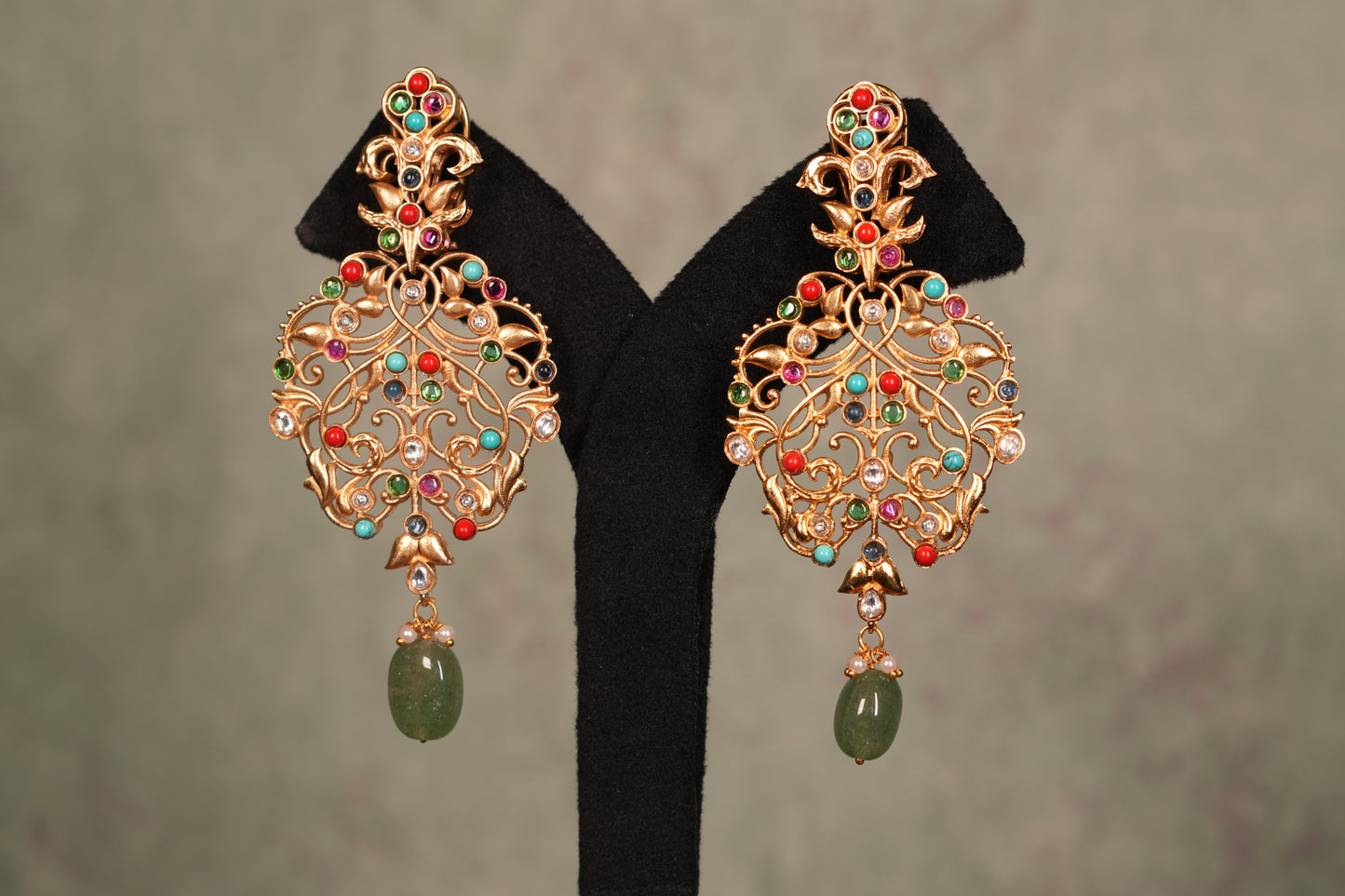 Multi Stone Earrings (1-5119)(B)