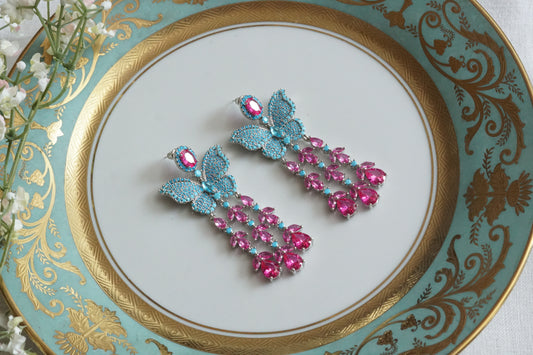Pink and Turquoise Earrings (1-5175)(from turkey)