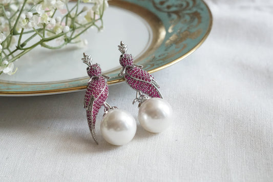 Pink stone Earrings (1-5174)(from turkey)
