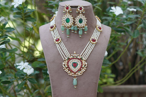 Kundan necklace set (4-6865)(S)(ALLREADY DISCOUNTED)