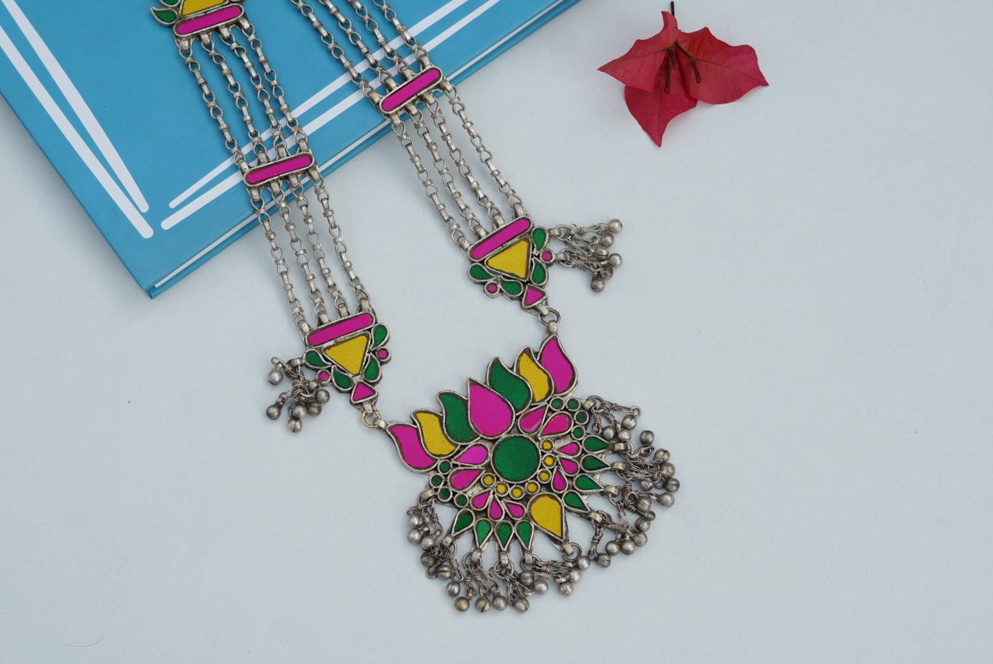 Mirror Oxidised Necklace (4-6510)