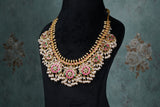 Pink, Green & White Necklace (4-8523)(K)