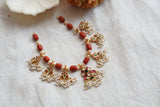 Kundan Coral necklace  (4-7797) (K)