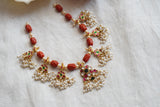 Kundan Coral necklace  (4-7797) (K)