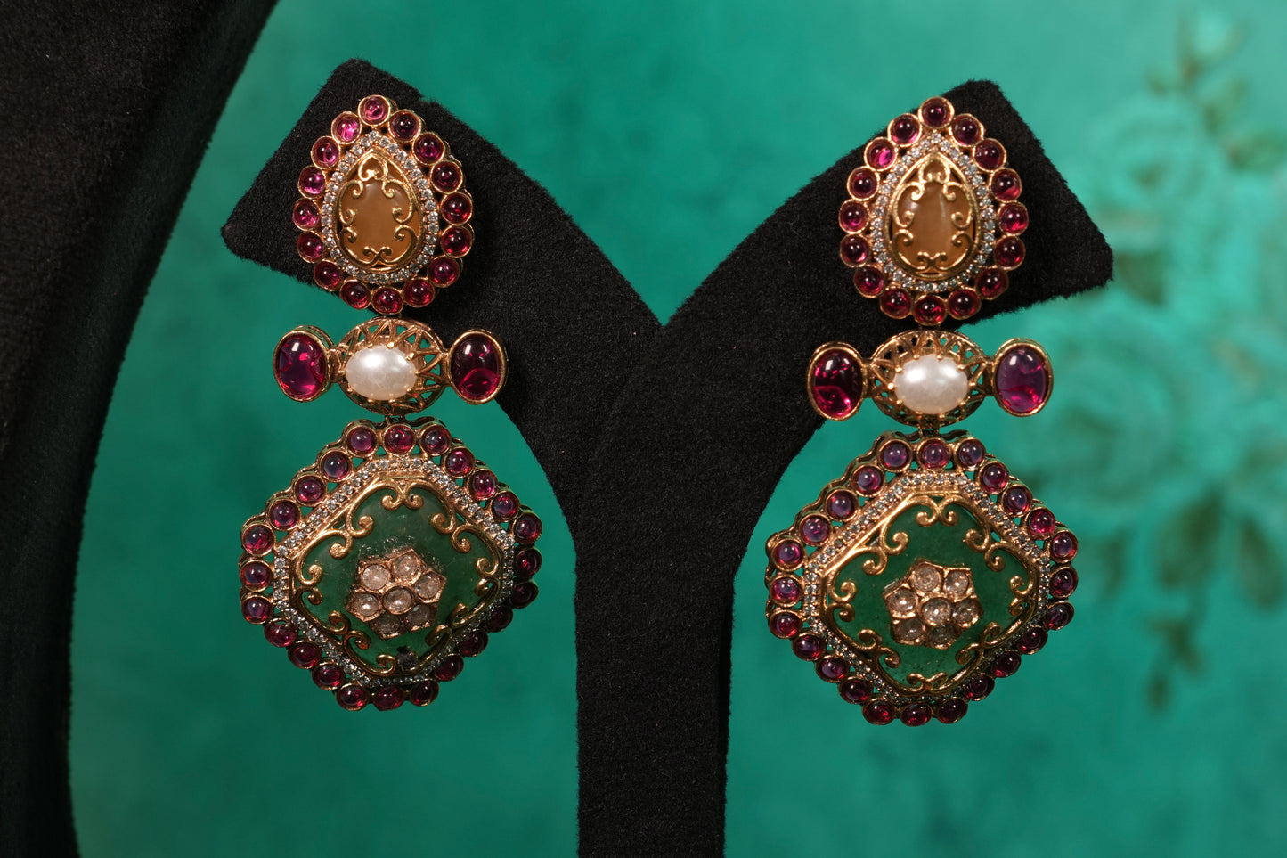 Polki Pendant Necklace Set(4-9046)(B)