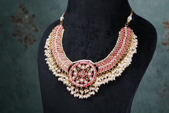 Pink & White Necklace (4-8519)(K)
