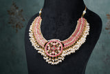 Pink & White Necklace (4-8519)(K)
