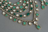 Green doublet polki bridal necklace set with maangtika (4-6926)(B)(OFFER PIECES)