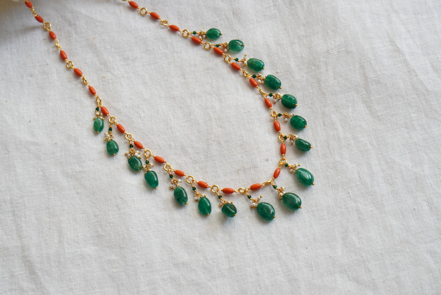 Coral Beads necklace  (4-7795) (K)(PREORDER)
