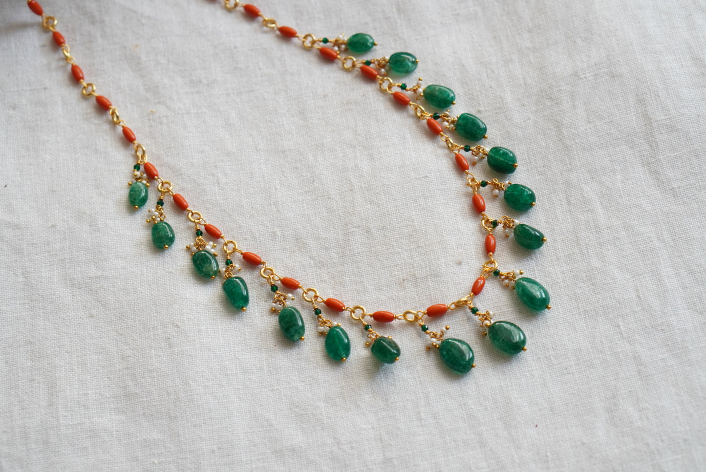 Coral Beads necklace  (4-7795) (K)(PREORDER)