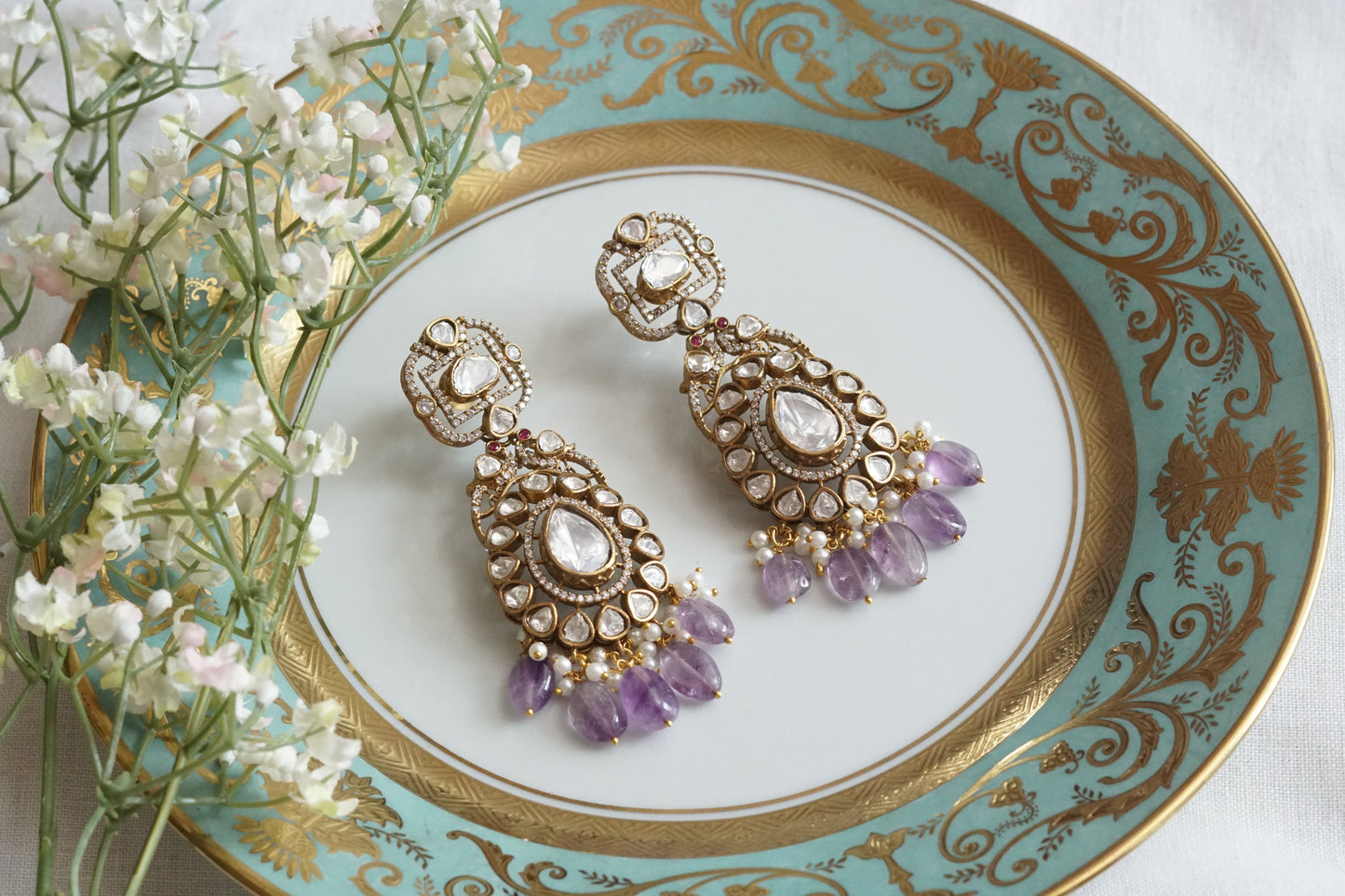 Polki Earrings (1-5163)(B) - JEWELSTYLE