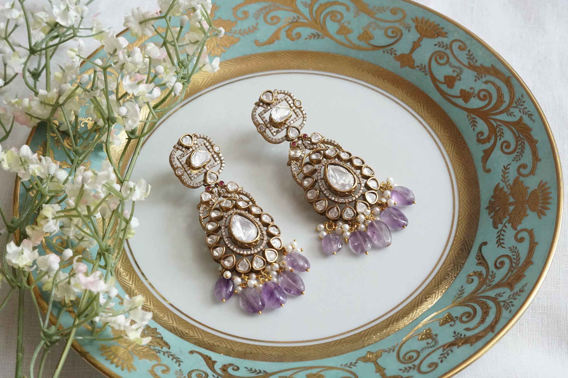 Polki Earrings (1-5163)(B) - JEWELSTYLE