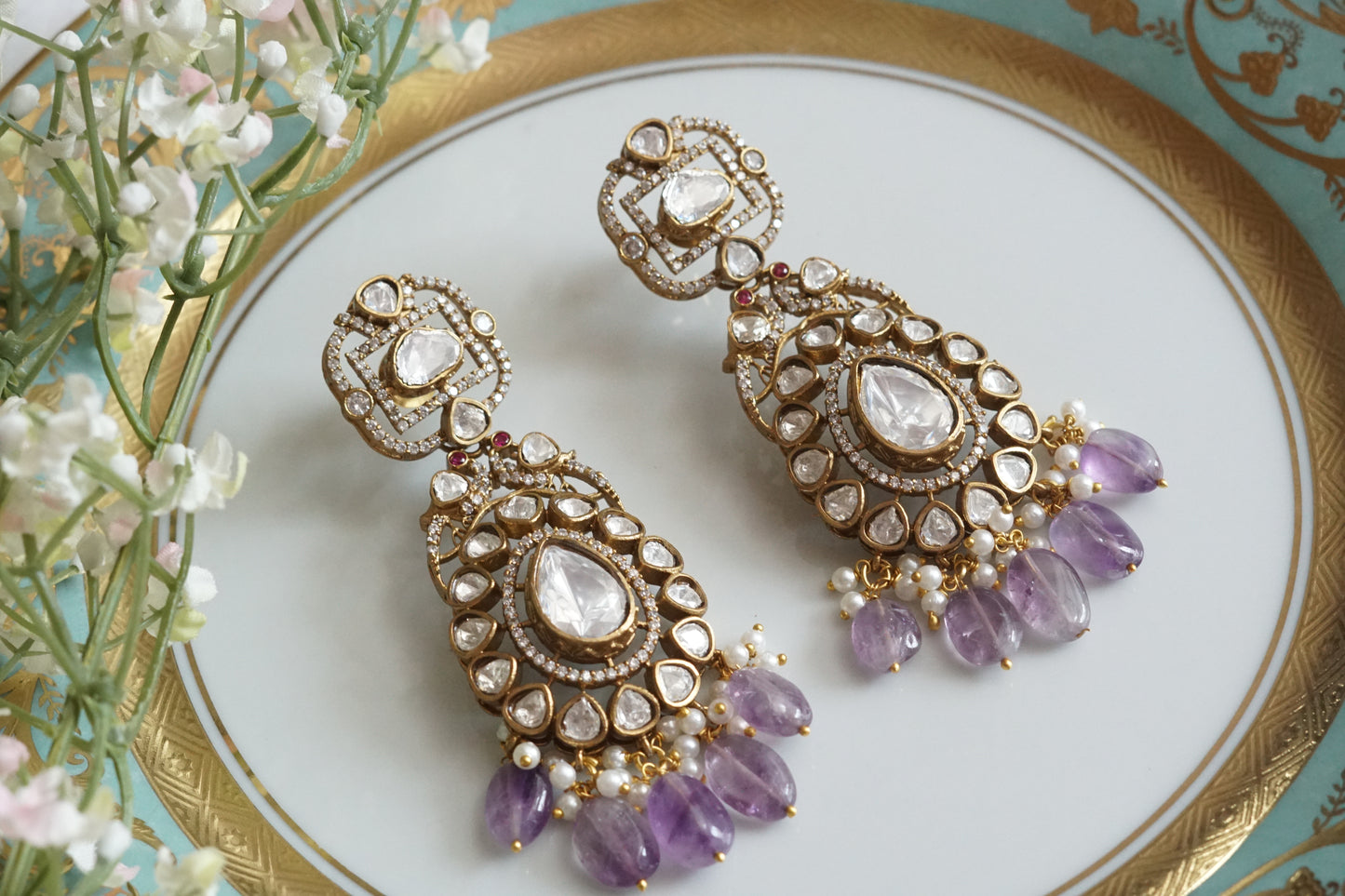Polki Earrings (1-5163)(B) - JEWELSTYLE
