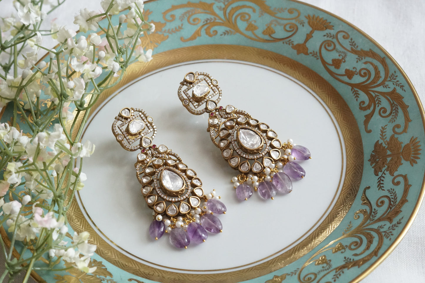 Polki Earrings (1-5163)(B) - JEWELSTYLE