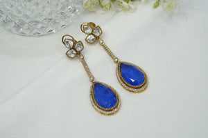 Blue Stone Polki Earring (1-3858)(B)