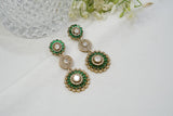 Dark green Stone Polki Earring (1-3857)(B)