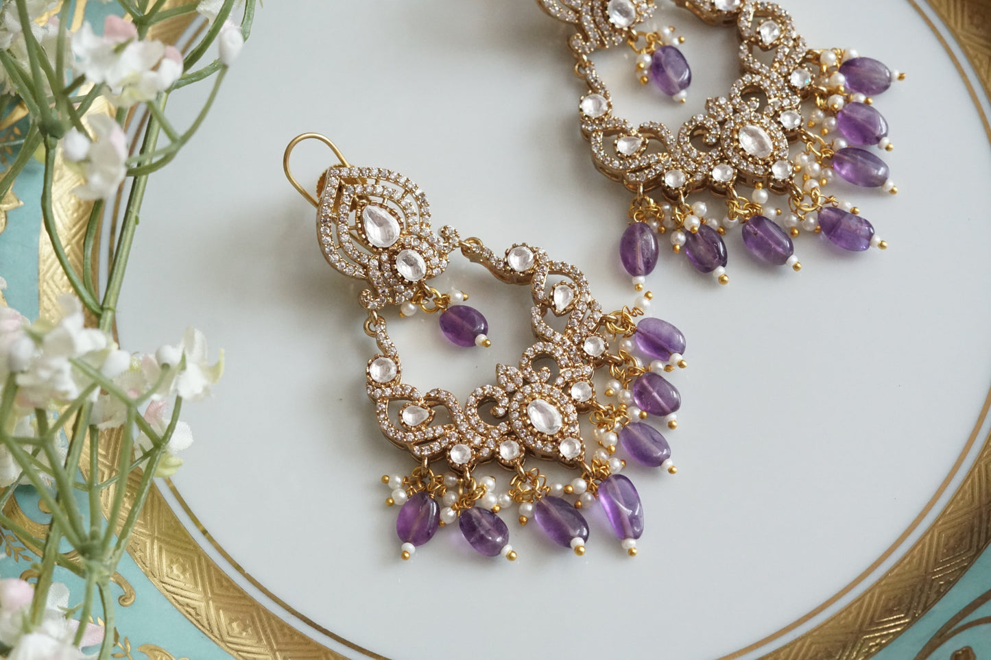 Polki Earrings (1-5159)(B) - JEWELSTYLE