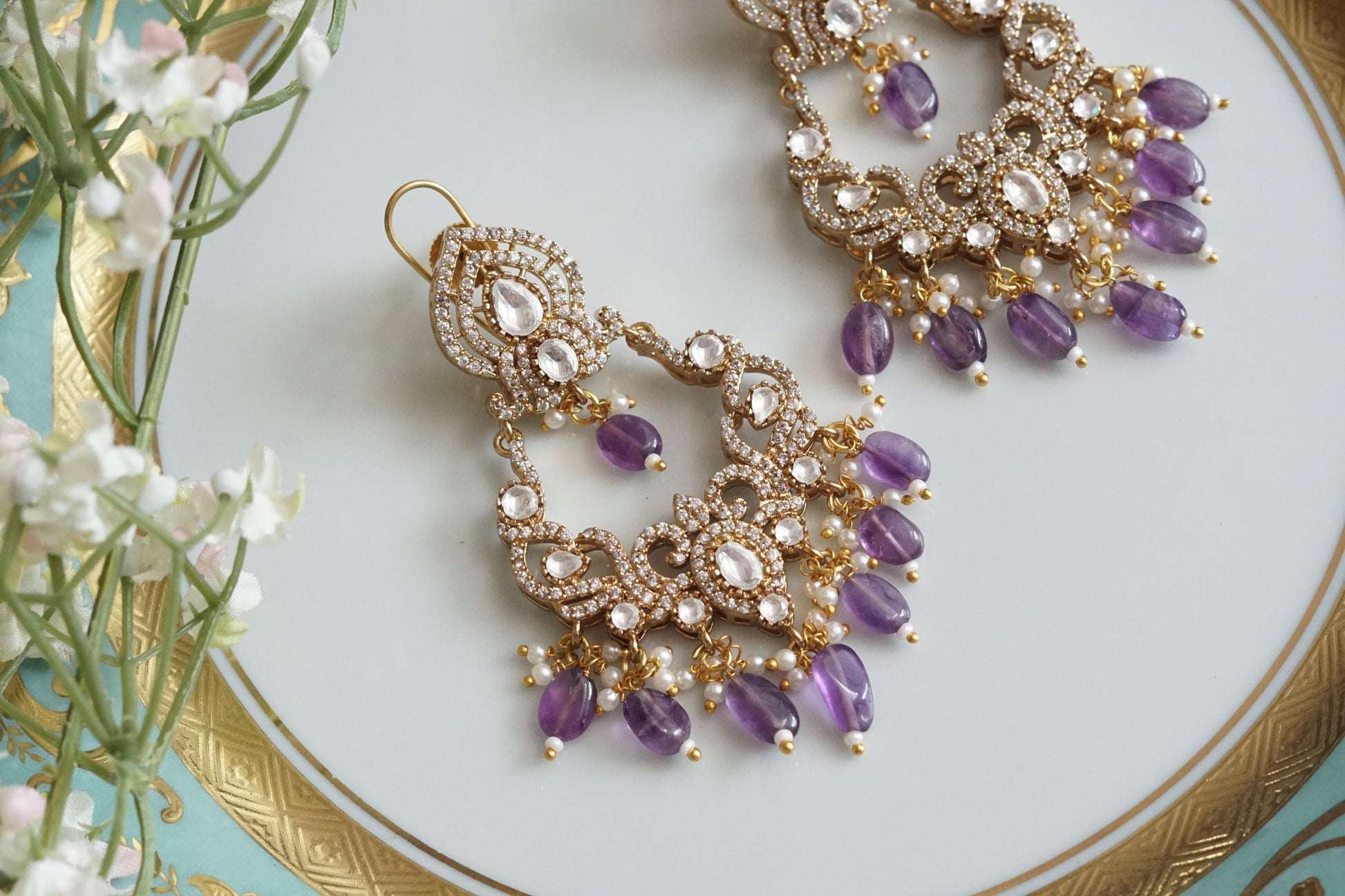 Polki Earrings (1-5159)(B) - JEWELSTYLE
