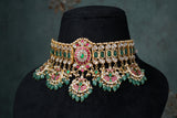 Pink, Green & White Choker (4-8522)(K)
